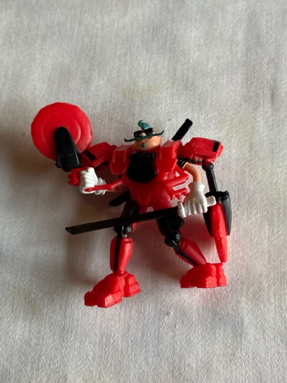 Dr. Robonic Red Kids Robot Action Figure Toy with Sword and Shield